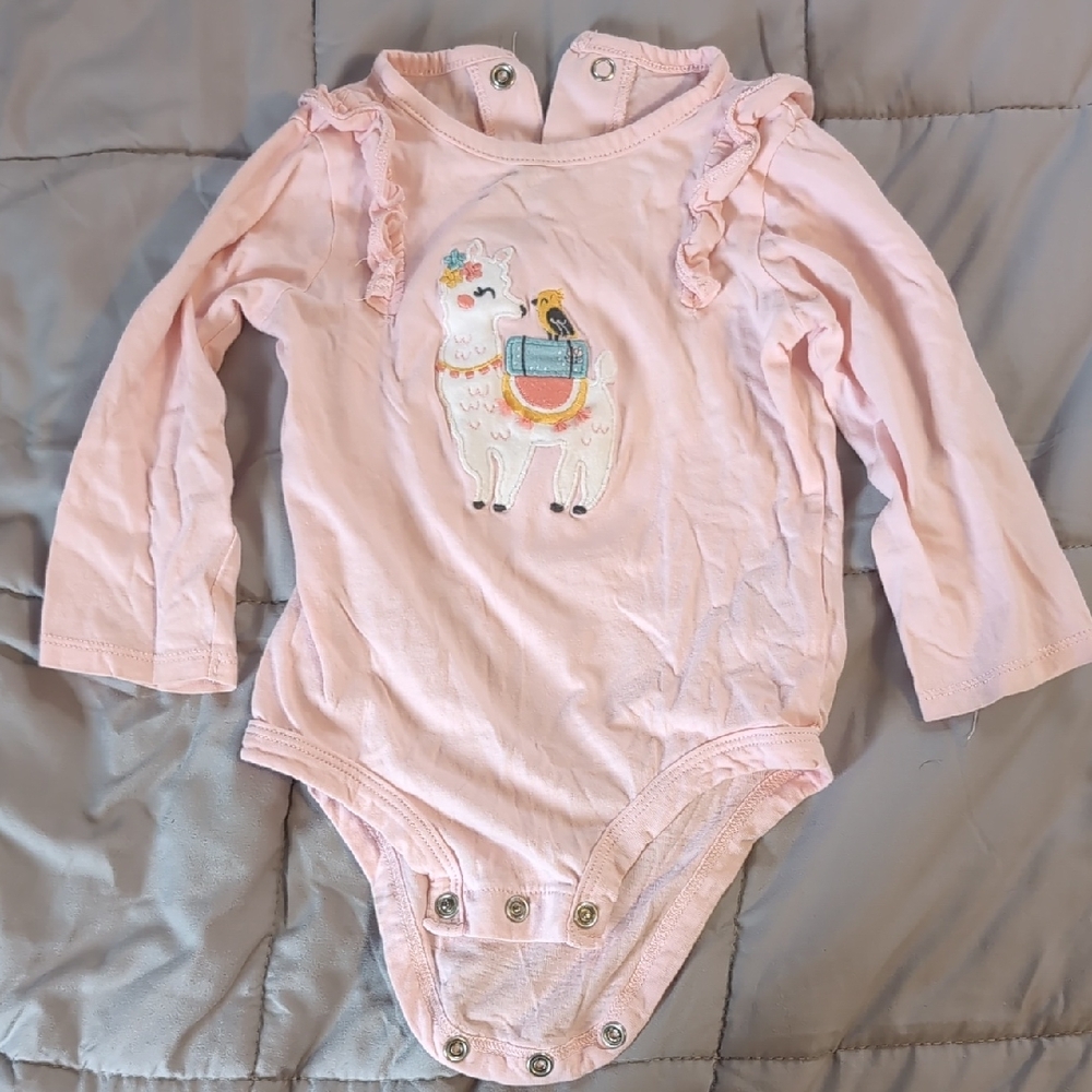 Carter's Pink Llama Long Sleeve Bodysuit